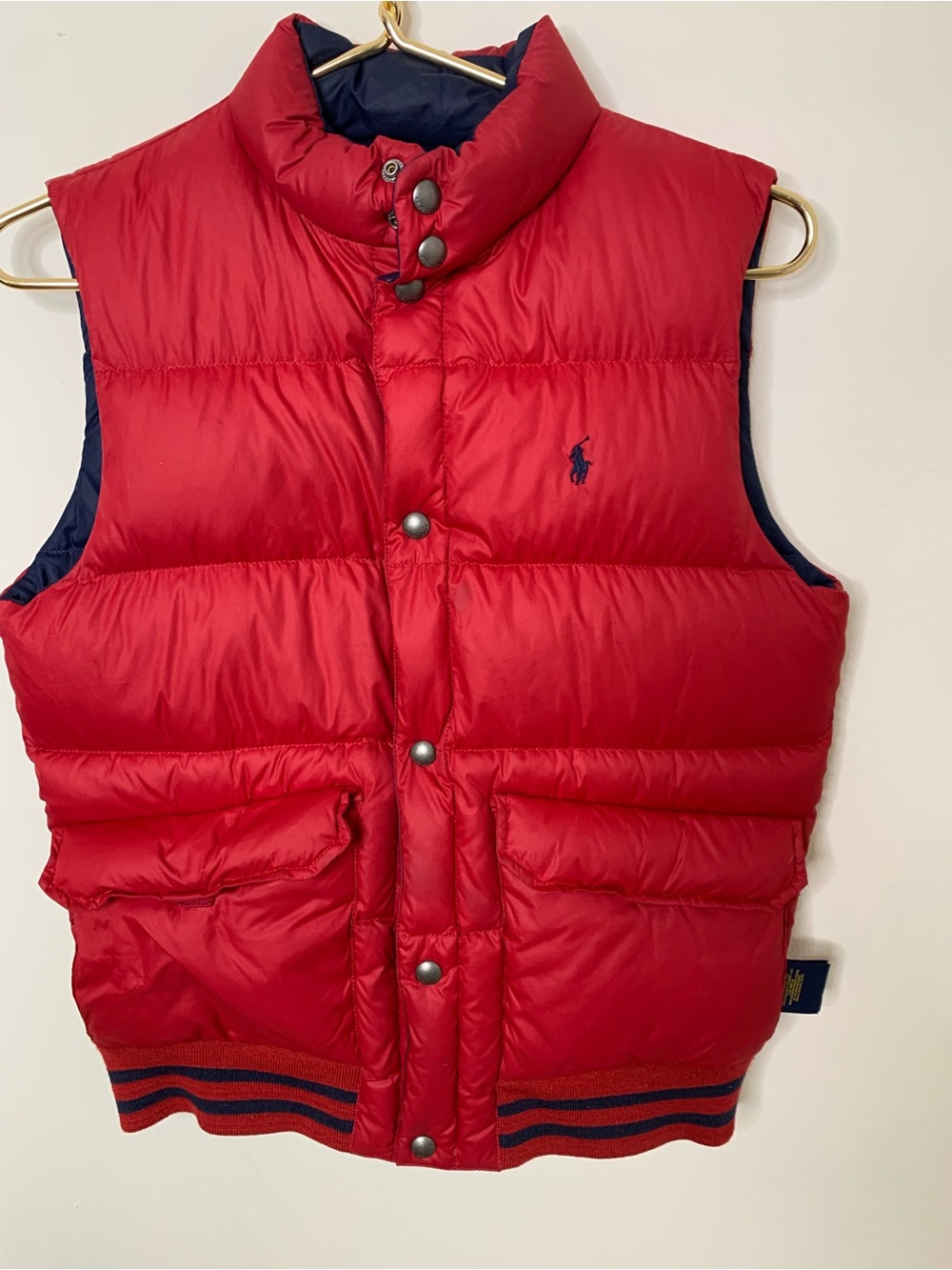 Polo vest down puffer boys 14-16 Red reversible 02123456969
